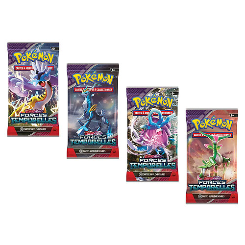 Pokemon Jeu de Cartes à Collectionner 4 Boosters Écarlate et Violet Forces Temporelles Multicolore