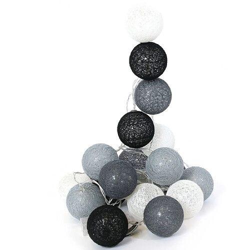 The Home Deco Factory Guirlande Lumineuse Boules dans les Tons Gris LITLI