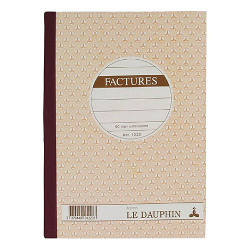 Cahier de facture Manifold Le Dauphin autocopiant 14,8 x 21 cm 50 pages triple exemplaires