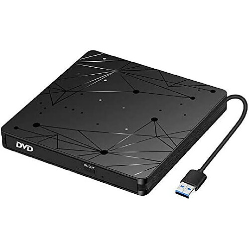 Lecteur DVD Externe pour Ordinateur Portable, USB 3.0 Portable Optique Mince CD/DVD Graveur Lecteur Lecteur Ordinateur de Bureau