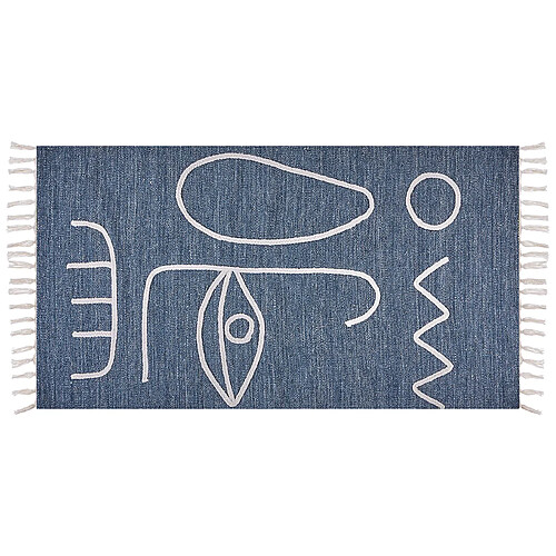 Beliani Tapis d'extérieur bleu 80 x 150 cm YAVU