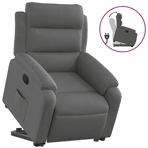 Maison Chic Fauteuil Relax pour salon, Fauteuil inclinable Gris foncé Tissu -GKD39035