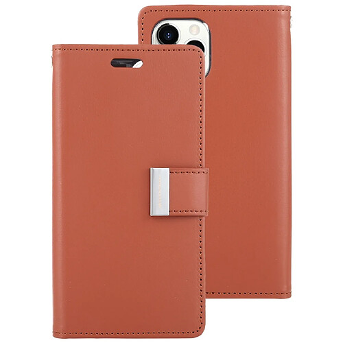 Wewoo Coque Pour iPhone 11 Pro RICH DIARY Étui en cuir avec rabat Texture de porte-carte et emplacements cartes Portefeuille Marron