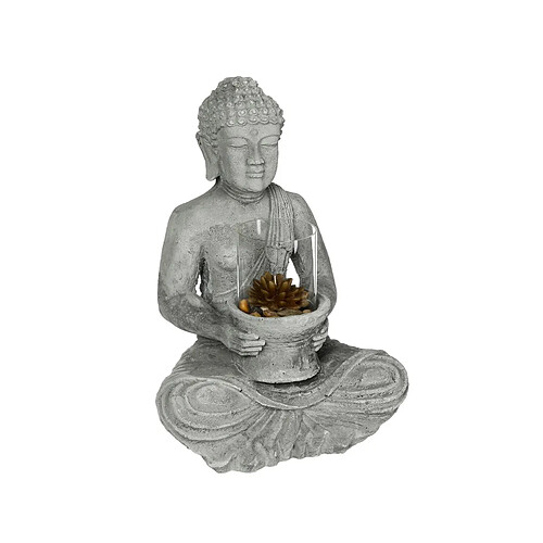 Atmosphera, Createur D'Interieur Bouddha assis avec bougie H 41,5 cm - Atmosphera