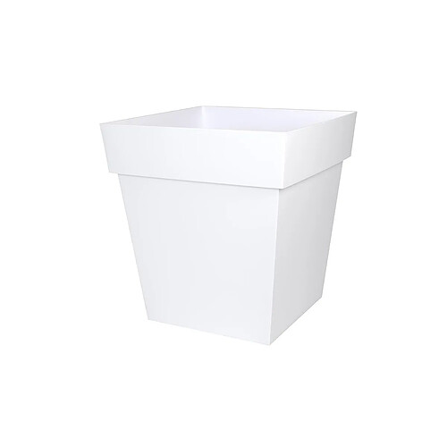 Pot de fleur carré Toscane 49,5 x H.52,5 cm - Blanc - Eda