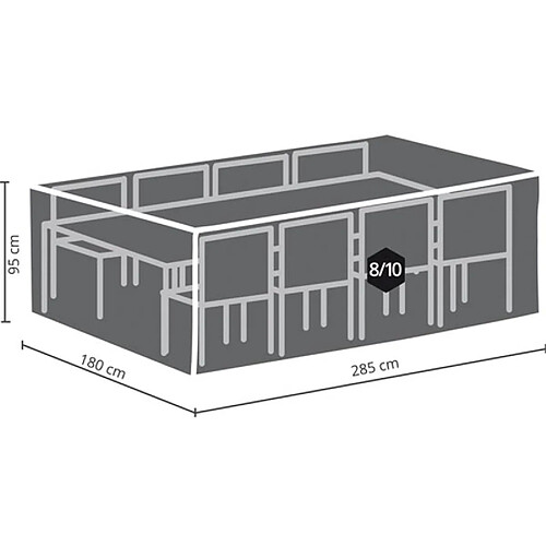 Perel Housse D'Extérieur Pour Ensemble De Jardin Rectangulaire - Xl