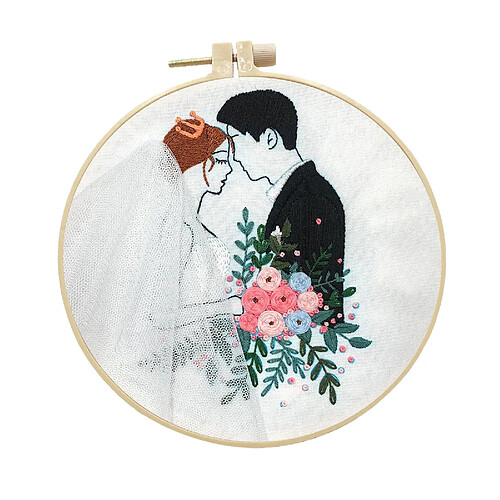 Kit De Broderie à L'aiguille Avec Outils De Base Décoration De Mariage Saint-Valentin B