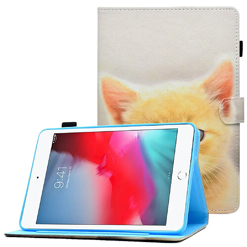 Etui en PU magnétique avec support et porte-cartes pour votre iPad Mini/Mini 2/3/4/mini (2019) 7.9 pouces - chat