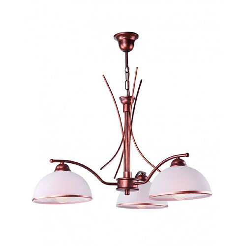 Lumière Suspension Patrycja Verre,acier Marron 3 ampoules 63cm