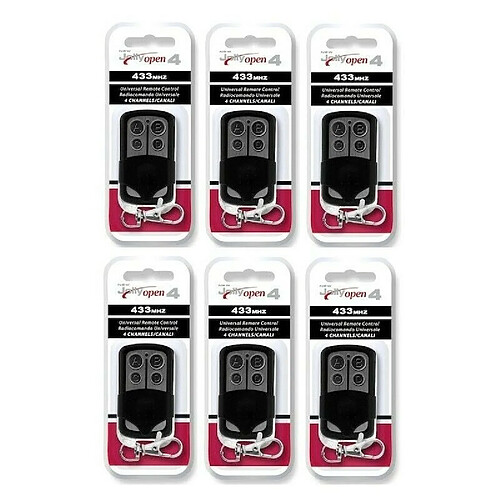 Pack de 6 Télécommandes Radio de Portail Copieuse Universelle JOLLY OPEN 4