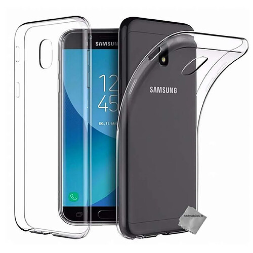 Htdmobiles Coque silicone gel fine pour Samsung Galaxy J3 (2017) + film ecran - TPU TRANSPARENT