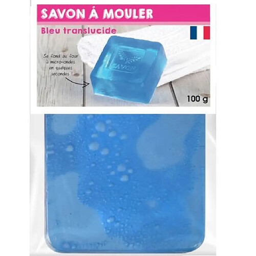 Graines Creatives Pain de 100 grs de savon translucide bleu