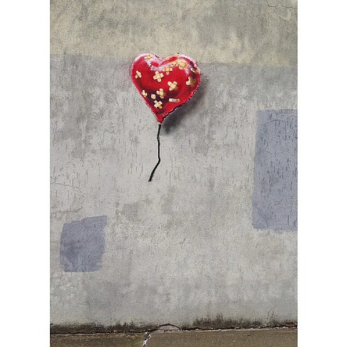 EPIKASA Impression sur Toile Banksy Ballon Cœur, Multicouleur, Polyester, 70x3x100 cm