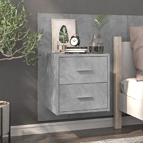 Maison Chic Table de chevet murale,Table de nuit Gris béton -MN94914