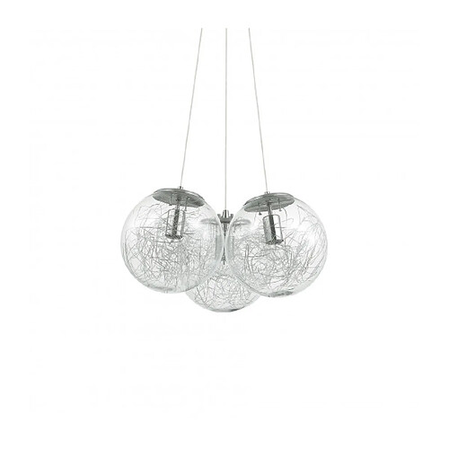 Ideal Lux Suspension Mapa Métal Nickel 3 ampoules 39cm