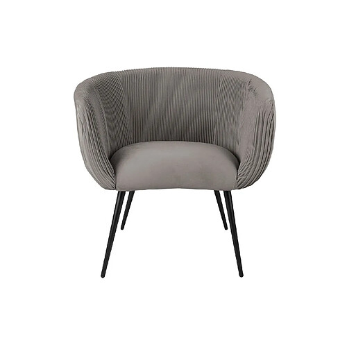 LEITMOTIV Fauteuil en velours Majestic - Gris