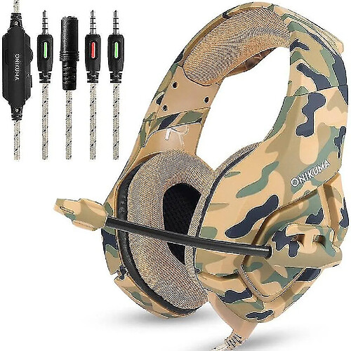 Universal Casque camouflage basse casque jeux casque jeux micro pour téléphone portable tablette