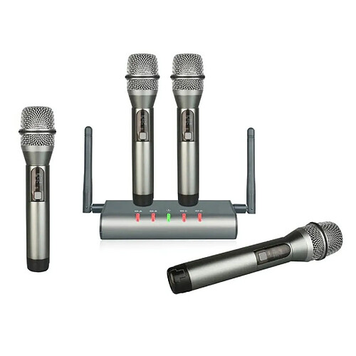 Yonis Microphone Sans Fil UHF 4 Canaux Pro