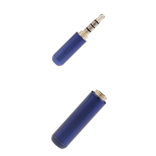 2x 3.5mm Femelle Et Mâle Extender Plug Stéréo MIC Audio Câble Connecteur Bleu