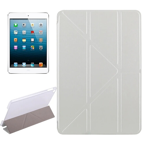 Wewoo Smart Cover argent pour iPad mini 4 Transformers Style soie Texture horizontale Flip solide couleur étui en cuir avec support