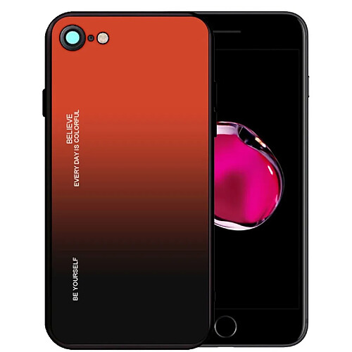 Ipomcase Coque pour iPhone 7 ,iPhone 8 ,iPhone SE 2020 dégradé couleur - Rouge Noir