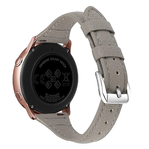 Bracelet en cuir véritable 22 mm, texture lézard/gris pour votre Samsung Galaxy Watch3 45mm/Huawei Watch GT 2 Pro