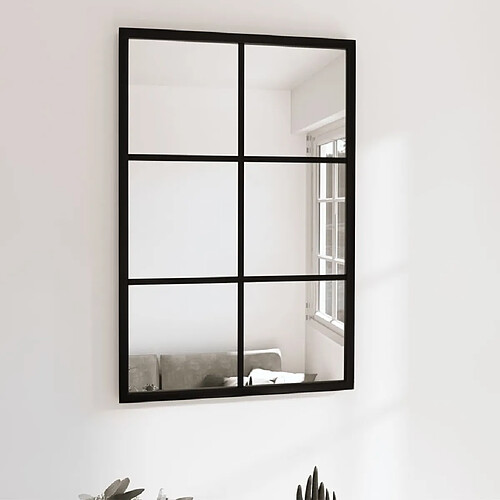 vidaXL Miroir mural noir 60x40 cm métal