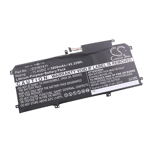 vhbw Li-Polymère batterie 3800mAh(11.4V) pour ordinateur portable notebook Asus Zenbook UX305FA-FB006H, UX305FA-FB006T, UX305FA-FB012H, UX305FA-FB033H