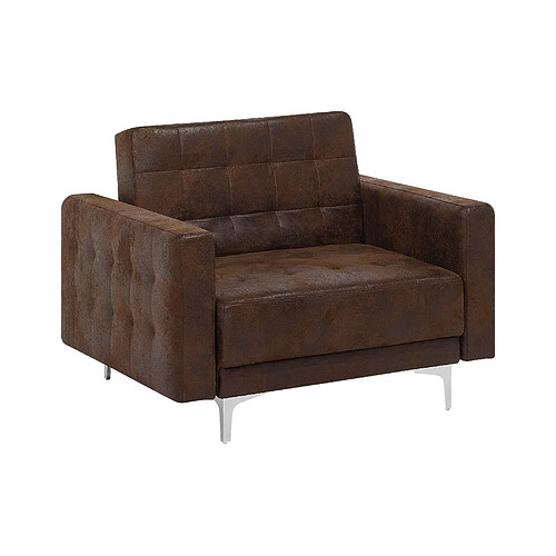 Beliani Fauteuil ABERDEEN Cuir PU Marron