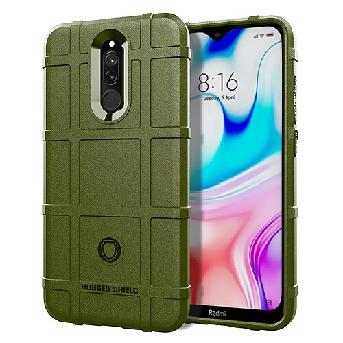 Wewoo Coque Souple Pour Xiaomi Redmi 8 Housse TPU antichoc à couverture totale Vert armée