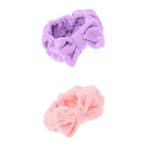 2x Doux Bowknot Maquillage Cosmétique Douche Bain Spa élastique Bandeau Bandeau