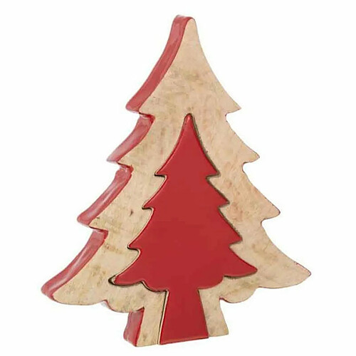 Paris Prix Statuette Déco Puzzle Arbre de Noël 30cm Rouge