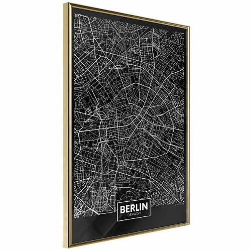 Paris Prix Affiche Murale Encadrée City Map Berlin Dark 30 x 45 cm Or