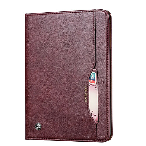 Wewoo Housse Coque Étui en cuir à rabat horizontal Texture de peau pour Galaxy Tab A 10.1 2019 T515 / T510avec cadre photosupportporte-cartes et porte-cartes vin rouge