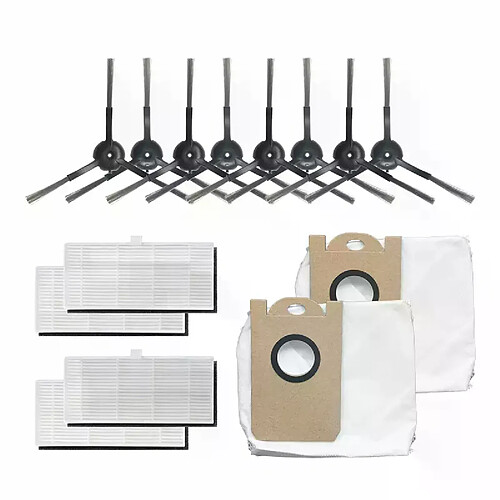 Kit de remplacement d'accessoires de Robot de balayage Proscenic M7 AD 14 pièces, filtres de remplacement et sac à poussière pour brosse latérale