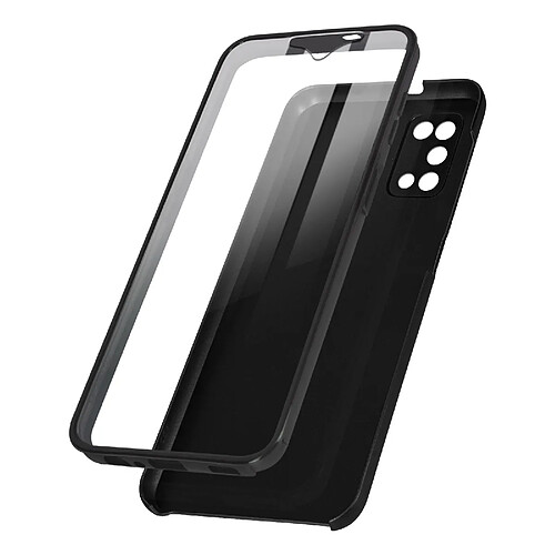 Avizar Coque Samsung Galaxy A03s Arrière Rigide noir et Avant Souple Transparent