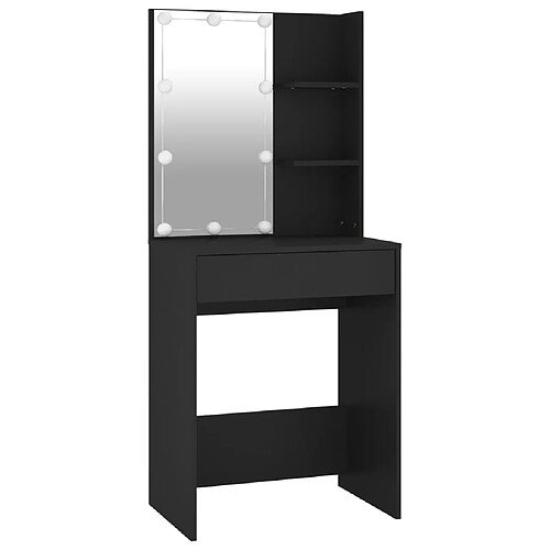 Helloshop26 Coiffeuse design contemporaine avec led 60 x 40 x 140 cm noir 02_0006353