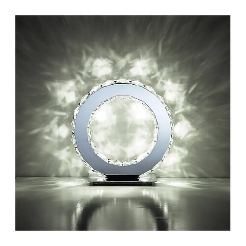 Luminaire Center Lampe de table ronde Galaxy 10W LED 6000K chrome poli/cristal