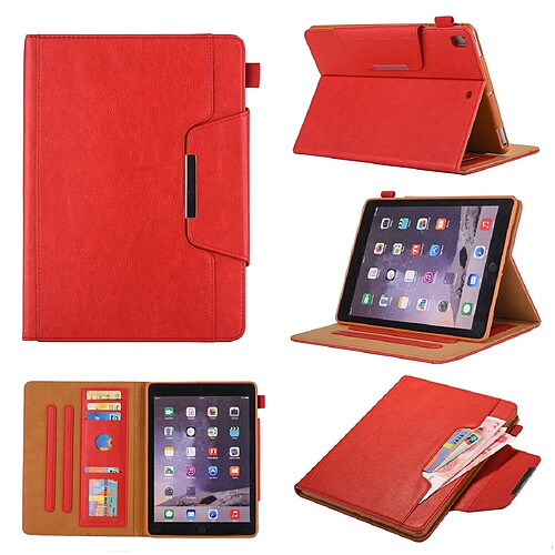 Wewoo Housse Étui Coque Pour iPad 10.2 pouces Business Style Horizontal Flip Leather Case avec titulaire et fente carte et cadre photo et portefeuille Rouge