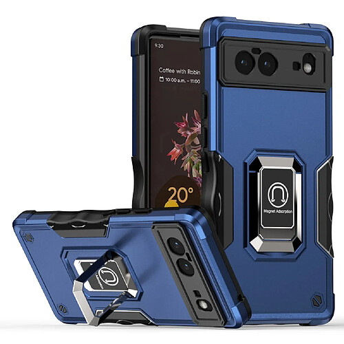 Coque en TPU anti-griffes avec béquille magnétique, bleu pour votre Google Pixel 6