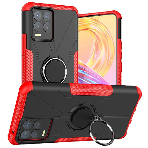 Coque en TPU anti-chocs avec béquille pour votre Realme 8/8 Pro - rouge