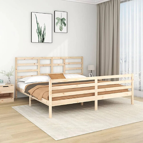 vidaXL Cadre de lit sans matelas bois massif 200x200 cm