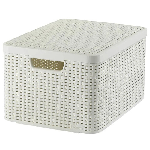 Curver Boîte de rangement avec couvercle Style L 30 L Blanc crème