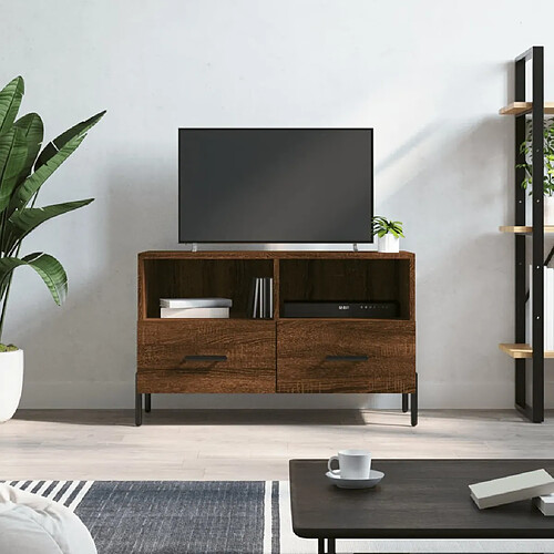 vidaXL Meuble TV Chêne marron 80x36x50 cm Bois d'ingénierie