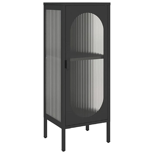 Maison Chic Commode Buffet - Meuble de rangement noir 40x35x105 cm verre et acier -GKD19247