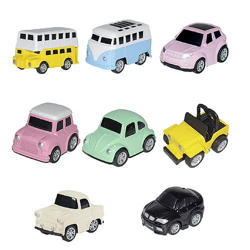 8 pièces miniatures interactives de jeux de voiture pour les enfants - 1