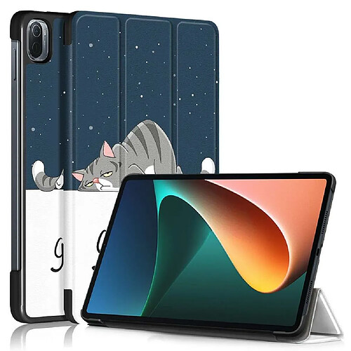 Htdmobiles Housse etui pochette simili cuir avec coque intérieure rigide pour Xiaomi Pad 5 / Pad 5 Pro (11 pouces) - GOOD NIGHT