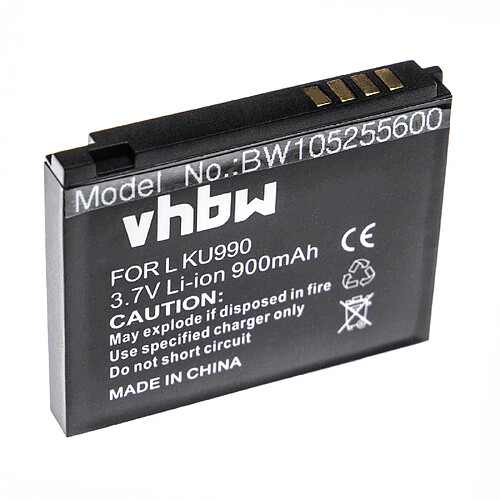 Vhbw Batterie LI-ION 900mAh pour LG KE838, KE998, KW838, KC910 Renoir, KB770, KE990, KC910, HB620, KM900 Arena, KC780 , KE838, KC910, HB620, KC780