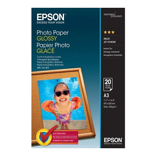 Epson S042538 Papier photo glacé A4 200g, 20 feuilles