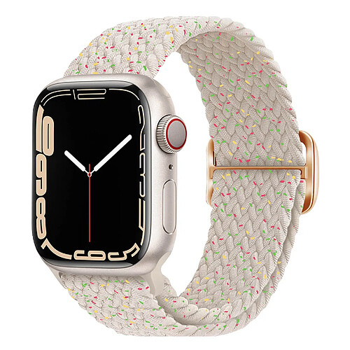 Avizar Bracelet pour Apple Watch 41mm / 40mm / 38 mm Nylon Tressé beige à motif